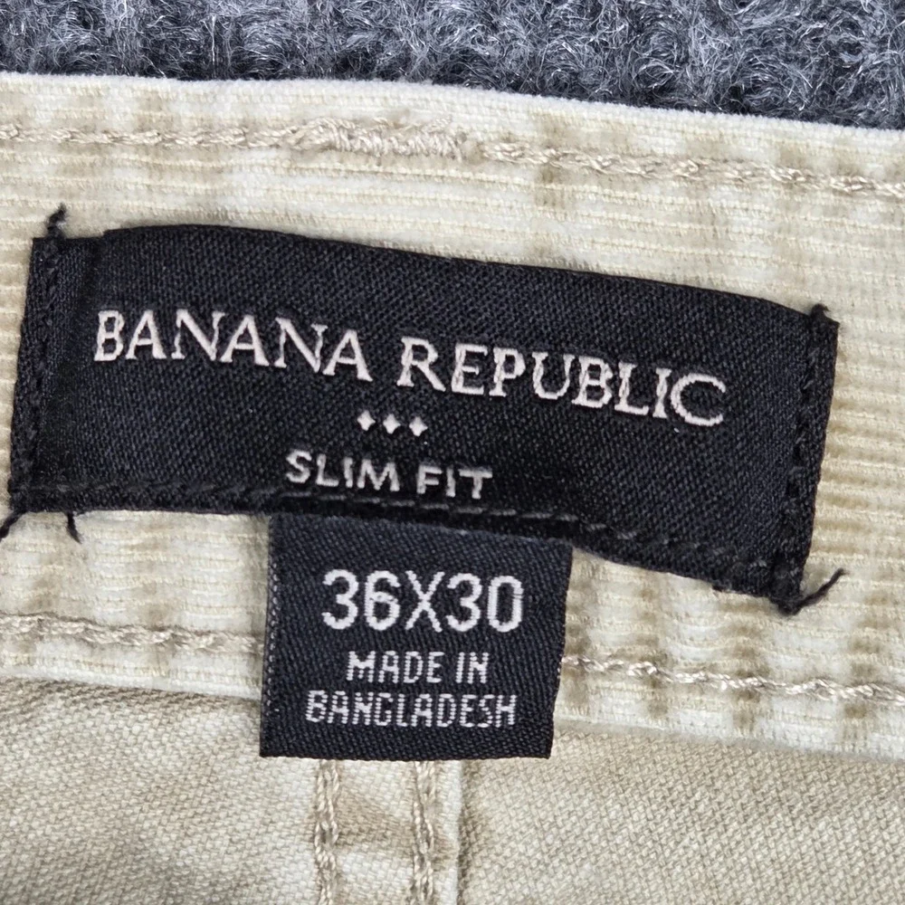 Banana‎ Republic Men's Slim Fit Tan Corduroy Pants Size 36x30 Preppy Casual